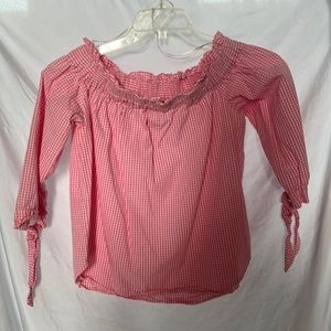 H&M Off the Shoulder Gingham Blouse
